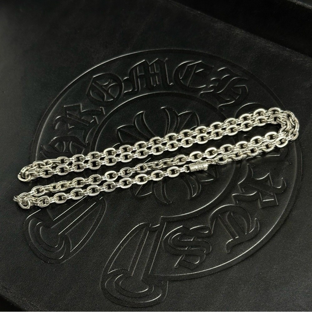 Chrome Hearts Silver Paper Chain 24 Inch Necklace